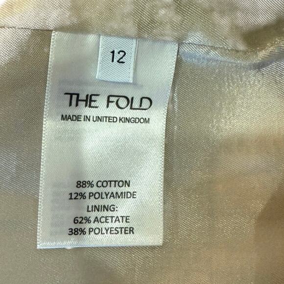 The Fold London Black Beige Tweed Plaid Midi Fringe Pencil Skirt Sz 8 US / 12 UK - Picture 8 of 9